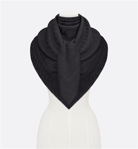 Dior Oblique Shawl Black Wool, Silk and Cashmere 